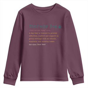 Personalized Therapy Dog Youth Sweatshirt Retro Custom Name Pet Partners TS10 Maroon Print Your Wear