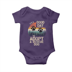 Dog Rescue Baby Onesie Retro Its A Good Day to Adopt Rescue Dog TS10 Purple Print Your Wear