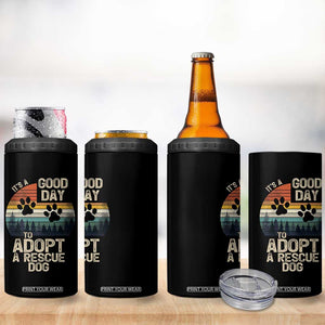 Dog Rescue 4 in 1 Can Cooler Tumbler Retro Its A Good Day to Adopt Rescue Dog TS10 Print Your Wear