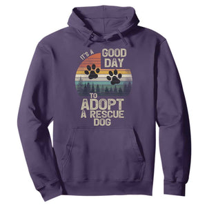 Dog Rescue Hoodie Retro Its A Good Day to Adopt Rescue Dog TS10 Purple Print Your Wear