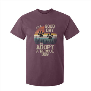 Dog Rescue T Shirt For Kid Retro Its A Good Day to Adopt Rescue Dog TS10 Maroon Print Your Wear