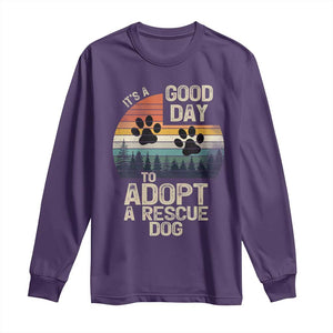 Dog Rescue Long Sleeve Shirt Retro Its A Good Day to Adopt Rescue Dog TS10 Purple Print Your Wear
