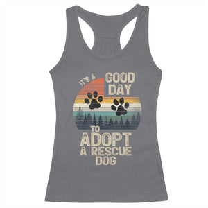 Dog Rescue Racerback Tank Top Retro Its A Good Day to Adopt Rescue Dog TS10 Charcoal Print Your Wear