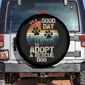 Dog Rescue Spare Tire Cover Retro Its A Good Day to Adopt Rescue Dog TS10 No hole Black Print Your Wear
