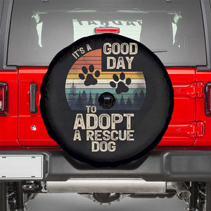 Dog Rescue Spare Tire Cover Retro Its A Good Day to Adopt Rescue Dog TS10 Black Print Your Wear
