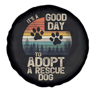 Dog Rescue Spare Tire Cover Retro Its A Good Day to Adopt Rescue Dog TS10 Print Your Wear