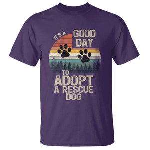 Dog Rescue T Shirt Retro Its A Good Day to Adopt Rescue Dog TS10 Purple Print Your Wear