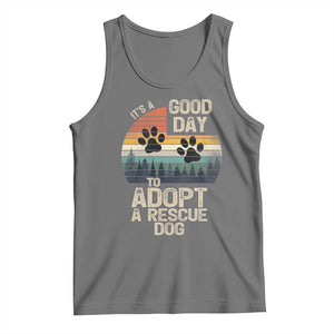 Dog Rescue Tank Top Retro Its A Good Day to Adopt Rescue Dog TS10 Black Heather Print Your Wear
