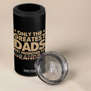 Greatest Dads Get Promoted To Grandpa 4 in 1 Can Cooler Tumbler Retro American Flag Fathers Day New Grandpa Gift