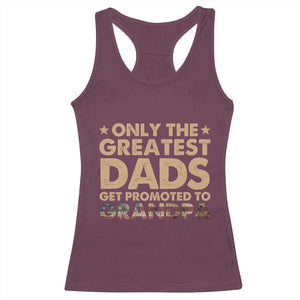 Greatest Dads Get Promoted To Grandpa Racerback Tank Top Retro American Flag Fathers Day New Grandpa Gift