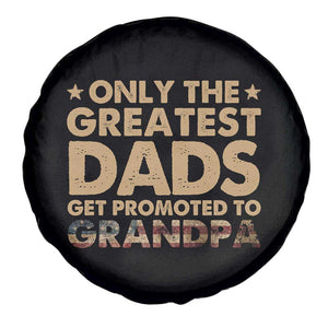 Greatest Dads Get Promoted To Grandpa Spare Tire Cover Retro American Flag Fathers Day New Grandpa Gift