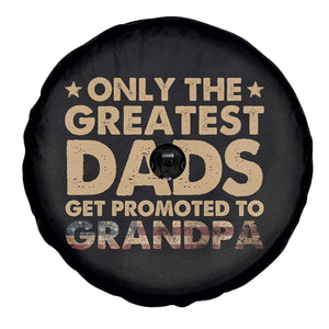 Greatest Dads Get Promoted To Grandpa Spare Tire Cover Retro American Flag Fathers Day New Grandpa Gift
