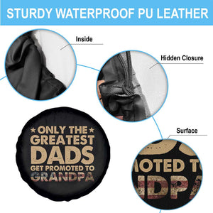 Greatest Dads Get Promoted To Grandpa Spare Tire Cover Retro American Flag Fathers Day New Grandpa Gift