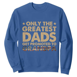 Greatest Dads Get Promoted To Grandpa Sweatshirt Retro American Flag Fathers Day New Grandpa Gift