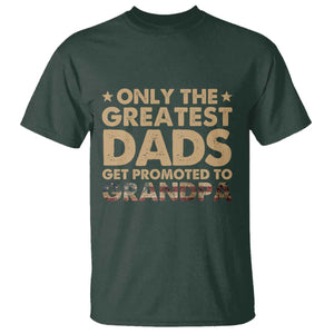 Greatest Dads Get Promoted To Grandpa T Shirt Retro American Flag Fathers Day New Grandpa Gift