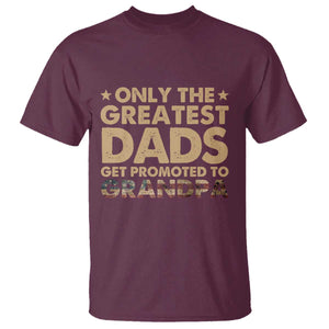Greatest Dads Get Promoted To Grandpa T Shirt Retro American Flag Fathers Day New Grandpa Gift