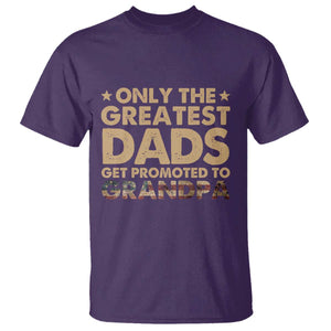 Greatest Dads Get Promoted To Grandpa T Shirt Retro American Flag Fathers Day New Grandpa Gift