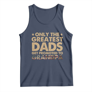 Greatest Dads Get Promoted To Grandpa Tank Top Retro American Flag Fathers Day New Grandpa Gift