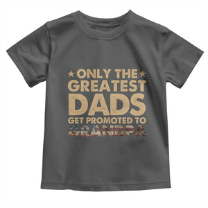 Greatest Dads Get Promoted To Grandpa Toddler T Shirt Retro American Flag Fathers Day New Grandpa Gift