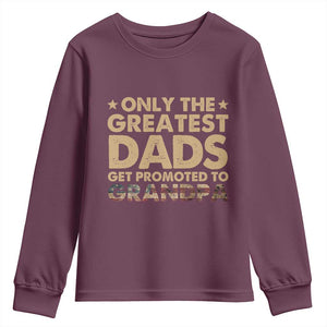 Greatest Dads Get Promoted To Grandpa Youth Sweatshirt Retro American Flag Fathers Day New Grandpa Gift