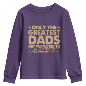 Greatest Dads Get Promoted To Grandpa Youth Sweatshirt Retro American Flag Fathers Day New Grandpa Gift