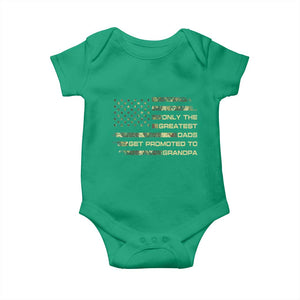 Greatest Dads Get Promoted To Grandpa Baby Onesie Retro Camo American Flag New Grandpa Gift