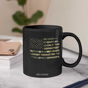Greatest Dads Get Promoted To Grandpa Coffee Mug Retro Camo American Flag New Grandpa Gift