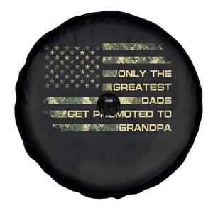 Greatest Dads Get Promoted To Grandpa Spare Tire Cover Retro Camo American Flag New Grandpa Gift
