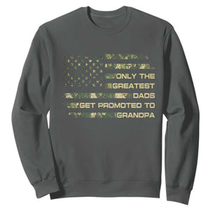 Greatest Dads Get Promoted To Grandpa Sweatshirt Retro Camo American Flag New Grandpa Gift
