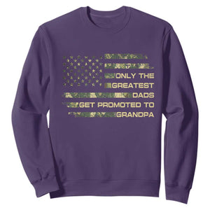 Greatest Dads Get Promoted To Grandpa Sweatshirt Retro Camo American Flag New Grandpa Gift