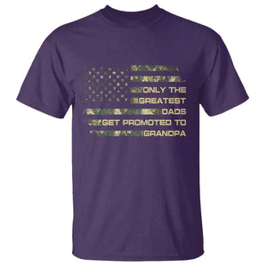 Greatest Dads Get Promoted To Grandpa T Shirt Retro Camo American Flag New Grandpa Gift