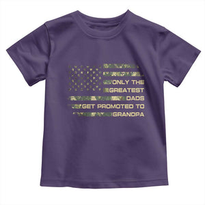 Greatest Dads Get Promoted To Grandpa Toddler T Shirt Retro Camo American Flag New Grandpa Gift