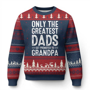 Greatest Dads Get Promoted To Grandpa Ugly Christmas Sweater