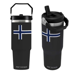 Norway Flag Flip Straw Tumbler Distressed Norwegian Norge Nordic Red White Blue Symbol