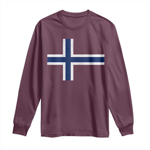 Norway Flag Long Sleeve Shirt Distressed Norwegian Norge Nordic Red White Blue Symbol