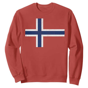 Norway Flag Sweatshirt Distressed Norwegian Norge Nordic Red White Blue Symbol
