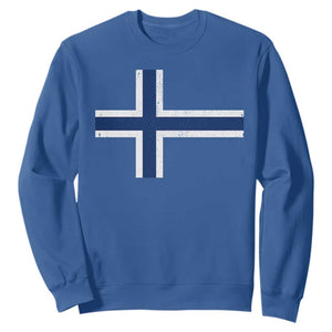 Norway Flag Sweatshirt Distressed Norwegian Norge Nordic Red White Blue Symbol