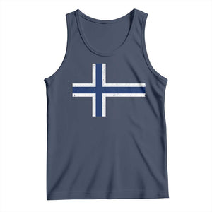 Norway Flag Tank Top Distressed Norwegian Norge Nordic Red White Blue Symbol