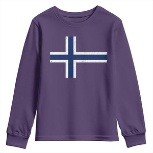 Norway Flag Youth Sweatshirt Distressed Norwegian Norge Nordic Red White Blue Symbol