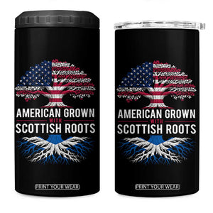 American Grown With Scottish Roots 4 in 1 Can Cooler Tumbler Family Heritage USA Scotland Pride Gift TS10 One Size: 16 oz Black Print Your Wear