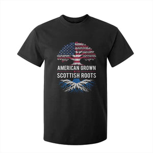 American Grown With Scottish Roots T Shirt For Kid Family Heritage USA Scotland Pride Gift TS10 Black Print Your Wear