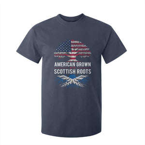 American Grown With Scottish Roots T Shirt For Kid Family Heritage USA Scotland Pride Gift TS10 Navy Print Your Wear