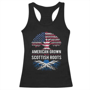 American Grown With Scottish Roots Racerback Tank Top Family Heritage USA Scotland Pride Gift TS10 Black Print Your Wear