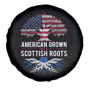 American Grown With Scottish Roots Spare Tire Cover Family Heritage USA Scotland Pride Gift TS10 Print Your Wear
