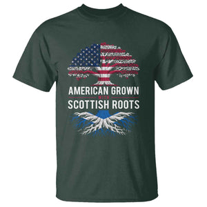 American Grown With Scottish Roots T Shirt Family Heritage USA Scotland Pride Gift TS10 Dark Forest Green Print Your Wear