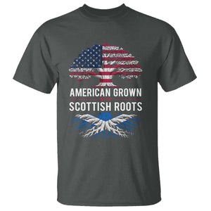 American Grown With Scottish Roots T Shirt Family Heritage USA Scotland Pride Gift TS10 Dark Heather Print Your Wear