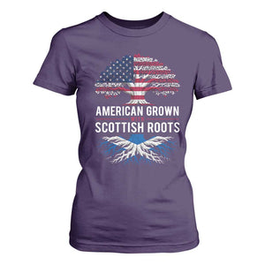 American Grown With Scottish Roots T Shirt For Women Family Heritage USA Scotland Pride Gift TS10 Purple Print Your Wear