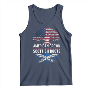 American Grown With Scottish Roots Tank Top Family Heritage USA Scotland Pride Gift TS10 Navy Print Your Wear