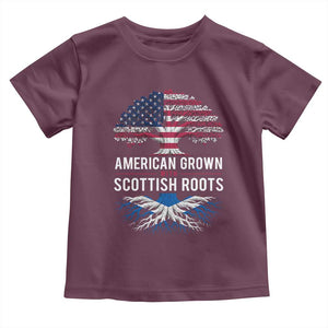 American Grown With Scottish Roots Toddler T Shirt Family Heritage USA Scotland Pride Gift TS10 Maroon Print Your Wear