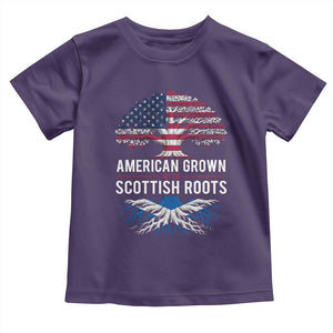 American Grown With Scottish Roots Toddler T Shirt Family Heritage USA Scotland Pride Gift TS10 Purple Print Your Wear